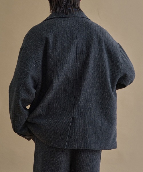 セール】ヘリンボーンシングルジャケット（テーラードジャケット