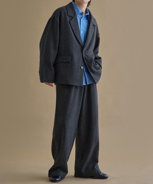 epnok（エプノック）の「ヘリンボーンシングルジャケット（テーラードジャケット・メンズ・チャコールグレー/グレー・LARGE/SMALL/MEDIUM）」の16枚目の写真