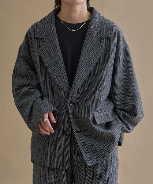 長谷川京子さんコラボ】ヘリンボーンテーラードジャケット | Whim