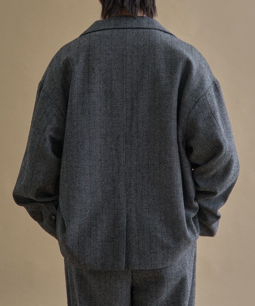 セール】ヘリンボーンシングルジャケット（テーラードジャケット