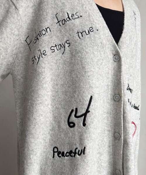 DouDou（ドゥドゥ）の「【WEB限定】 刺繍ニットカーディガン（カーディガン/ボレロ・レディース・チャコールグレー/グレー/レッド・FREE）」の15枚目の写真