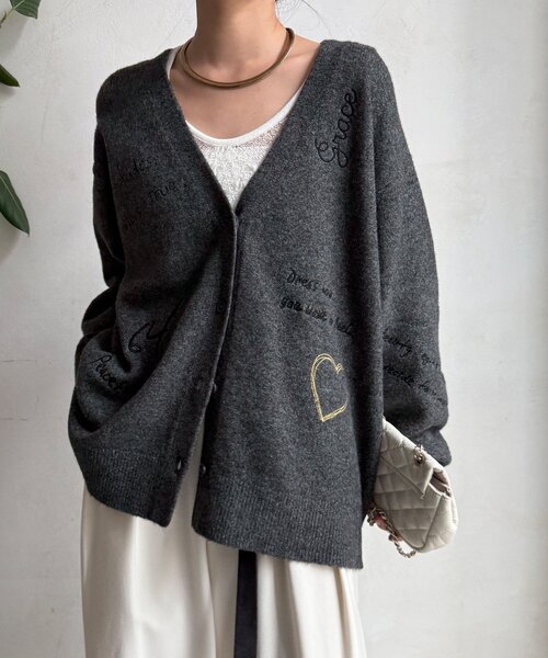 セール】【WEB限定】 刺繍ニットカーディガン（カーディガン/ボレロ
