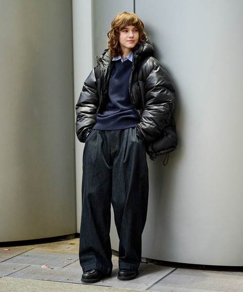 WETTEMPT（ウィテンプト）の「THINSULATE HOODED INSULATED JACKET / シンサレートフーデッド中綿ジャケット（ダウンジャケット/コート・メンズ・ネイビー/ブラック・LARGE/MEDIUM/SMALL）」の3枚目の写真