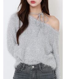 EATME | ワンショルダーシャギーニットTOP(ニット/セーター)