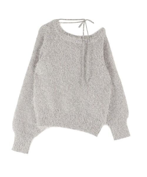 EATME（イートミー）の「ワンショルダーシャギーニットTOP（ニット/セーター・レディース・グレー/アイボリー/ピンク・FREE）」の6枚目の写真
