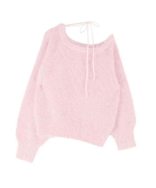 EATME（イートミー）の「ワンショルダーシャギーニットTOP（ニット/セーター・レディース・グレー/アイボリー/ピンク・FREE）」の5枚目の写真