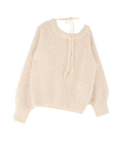 EATME（イートミー）の「ワンショルダーシャギーニットTOP（ニット/セーター・レディース・グレー/アイボリー/ピンク・FREE）」の4枚目の写真