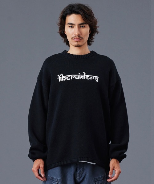 Liberaiders（リベレイダース）の「Liberaiders/リベレイダース WOVEN LOGO KNIT SWEATER ジャガード スウェットニット（ニット/セーター・メンズ・ブラック/ブラウン・M/L/XL）」の20枚目の写真