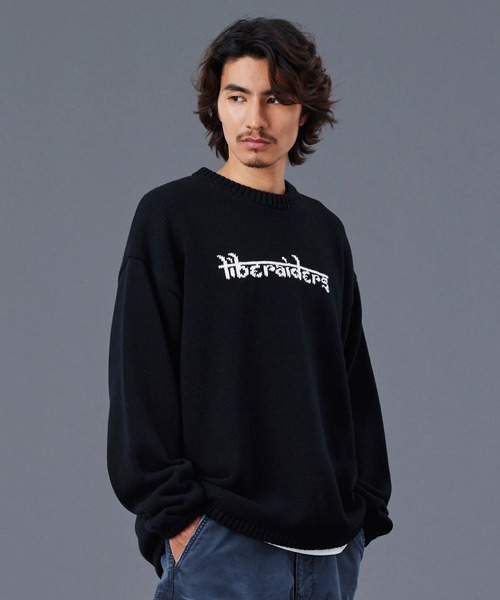 Liberaiders（リベレイダース）の「Liberaiders/リベレイダース WOVEN LOGO KNIT SWEATER ジャガード スウェットニット（ニット/セーター・メンズ・ブラック/ブラウン・M/L/XL）」の22枚目の写真