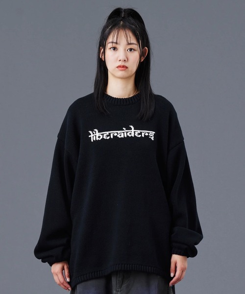 Liberaiders（リベレイダース）の「Liberaiders/リベレイダース WOVEN LOGO KNIT SWEATER ジャガード スウェットニット（ニット/セーター・メンズ・ブラック/ブラウン・M/L/XL）」の13枚目の写真