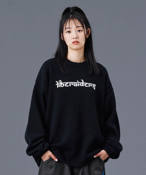 Liberaiders（リベレイダース）の「Liberaiders/リベレイダース WOVEN LOGO KNIT SWEATER ジャガード スウェットニット（ニット/セーター・メンズ・ブラック/ブラウン・M/L/XL）」の15枚目の写真