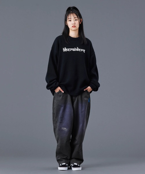 Liberaiders（リベレイダース）の「Liberaiders/リベレイダース WOVEN LOGO KNIT SWEATER ジャガード スウェットニット（ニット/セーター・メンズ・ブラック/ブラウン・M/L/XL）」の17枚目の写真
