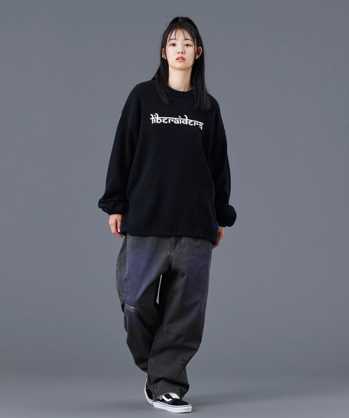 Liberaiders（リベレイダース）の「Liberaiders/リベレイダース WOVEN LOGO KNIT SWEATER ジャガード スウェットニット（ニット/セーター・メンズ・ブラック/ブラウン・M/L/XL）」の18枚目の写真