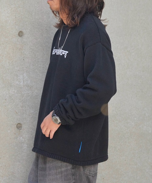 Liberaiders（リベレイダース）の「Liberaiders/リベレイダース WOVEN LOGO KNIT SWEATER ジャガード スウェットニット（ニット/セーター・メンズ・ブラック/ブラウン・M/L/XL）」の6枚目の写真