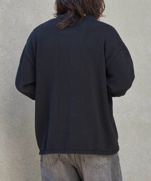 Liberaiders（リベレイダース）の「Liberaiders/リベレイダース WOVEN LOGO KNIT SWEATER ジャガード スウェットニット（ニット/セーター・メンズ・ブラック/ブラウン・M/L/XL）」の8枚目の写真