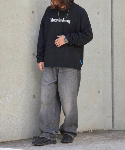 Liberaiders（リベレイダース）の「Liberaiders/リベレイダース WOVEN LOGO KNIT SWEATER ジャガード スウェットニット（ニット/セーター・メンズ・ブラック/ブラウン・M/L/XL）」の11枚目の写真