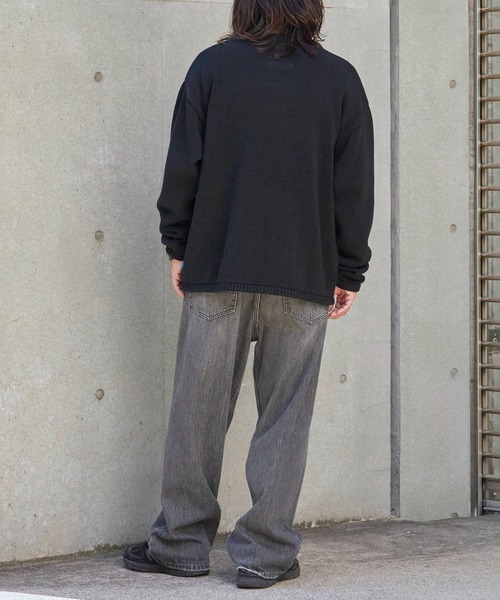 Liberaiders（リベレイダース）の「Liberaiders/リベレイダース WOVEN LOGO KNIT SWEATER ジャガード スウェットニット（ニット/セーター・メンズ・ブラック/ブラウン・M/L/XL）」の12枚目の写真