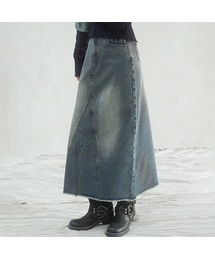 Branch Long Denim Skirt - 2COL