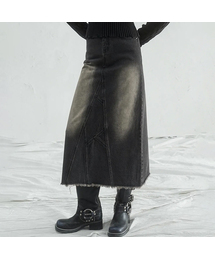 Branch Long Denim Skirt - 2COL