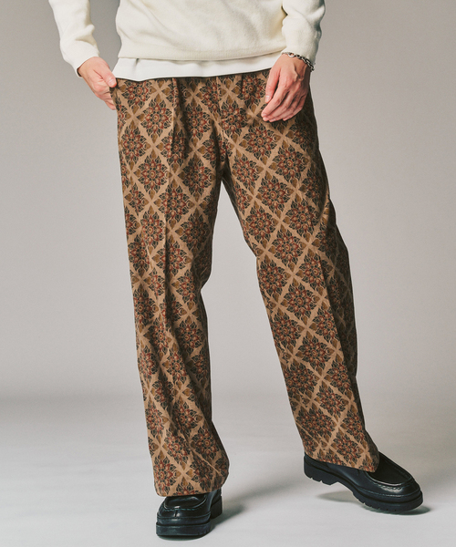 417 EDIFICE（フォーワンセブンエディフィス）の「PRINT CORDUROY EASY パンツ（スラックス・メンズ・ブラウン/チャコールグレー/ベージュ・MEDIUM/SMALL/LARGE）」の3枚目の写真