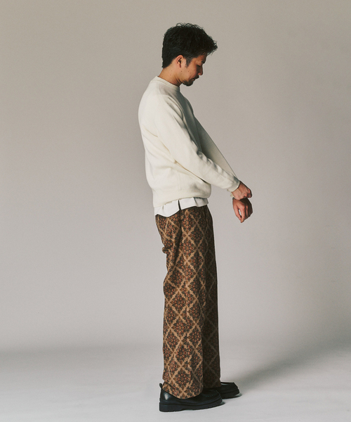 417 EDIFICE（フォーワンセブンエディフィス）の「PRINT CORDUROY EASY パンツ（スラックス・メンズ・ブラウン/チャコールグレー/ベージュ・MEDIUM/SMALL/LARGE）」の4枚目の写真