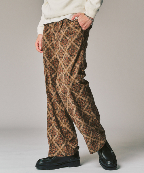 417 EDIFICE（フォーワンセブンエディフィス）の「PRINT CORDUROY EASY パンツ（スラックス・メンズ・ブラウン/チャコールグレー/ベージュ・MEDIUM/SMALL/LARGE）」の5枚目の写真