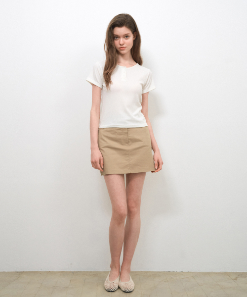 WEDNESDAYOASISFORWOMEN(ウェンズデー オアシス フォー ウーマン)の「クラシックコットンミニスカート_IVORY(W25-SK01)(スカート・レディース・アイボリー・SMALL/MEDIUM)」の3枚目の写真