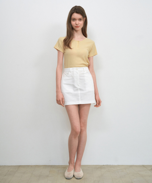 WEDNESDAYOASISFORWOMEN(ウェンズデー オアシス フォー ウーマン)の「クラシックコットンミニスカート_IVORY(W25-SK01)(スカート・レディース・アイボリー・SMALL/MEDIUM)」の5枚目の写真