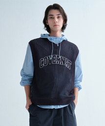 アーチロゴマッシュニットベストダークネイビー