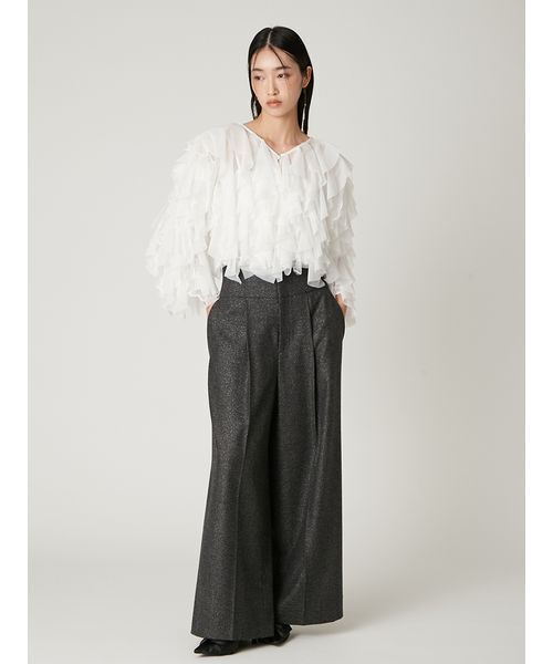 FRAY I.D(フレイアイディー)の「ハイウエストタックワイドパンツ(その他パンツ・レディース・ブラック/グレー・0/1)」の16枚目の写真