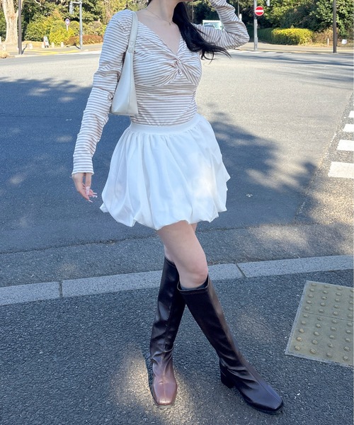 Mejoul(メジュール)の「ツイストVネックボーダーロンT(Tシャツ/カットソー・レディース・レッド系その他/ブルー系その他・M/L)」の11枚目の写真
