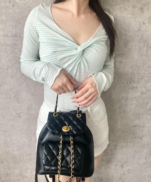 Mejoul(メジュール)の「ツイストVネックボーダーロンT(Tシャツ/カットソー・レディース・レッド系その他/ブルー系その他・M/L)」の14枚目の写真