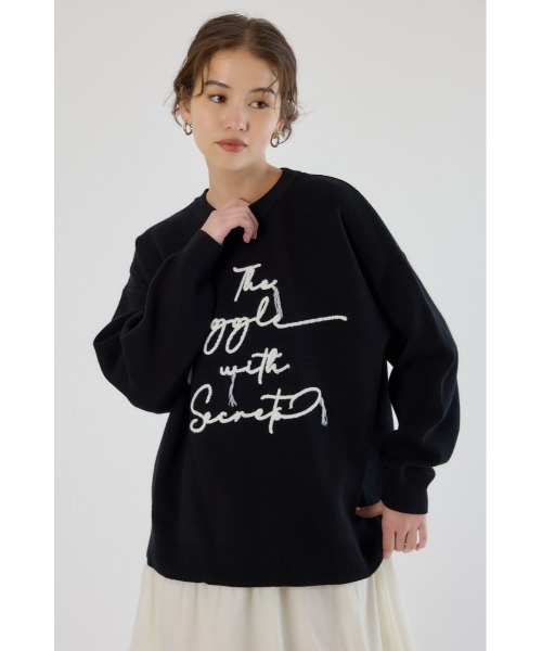 セール】Frayed Lettering ニットトップス（ニット/セーター）｜RODEO