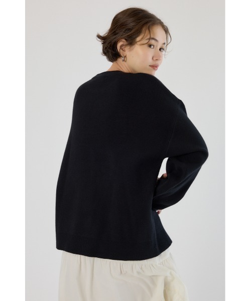 RODEO CROWNS WIDE BOWL（ロデオクラウンズワイドボウル）の「Frayed Lettering ニットトップス（ニット/セーター・レディース・イエロー/グレー×ホワイト/ブラック・FREE）」の12枚目の写真