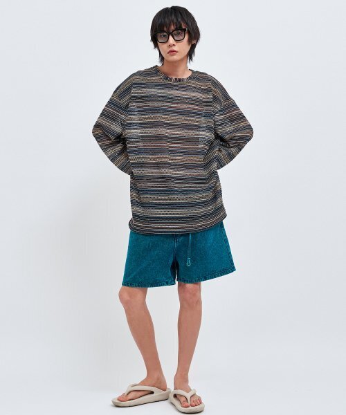C WEAR BY THE GENIUS（シーウェアバイザジーニアス）の「シースルークラフトニットプルオーバーブルー（ニット/セーター・メンズ・その他・size1/size3）」の2枚目の写真