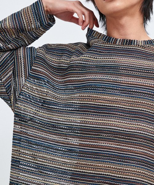 C WEAR BY THE GENIUS（シーウェアバイザジーニアス）の「シースルークラフトニットプルオーバーブルー（ニット/セーター・メンズ・その他・size1/size3）」の3枚目の写真