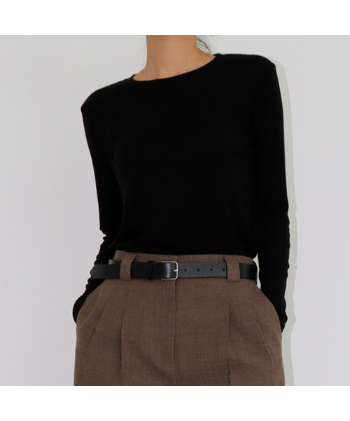 TOGE(トジ)の「wool tencel long sleeve top(Tシャツ/カットソー・レディース・ホワイト/ブラック/グレー/キャメル・FREE)」の3枚目の写真