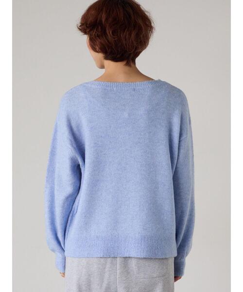 Lugnoncure（ルノンキュール）の「もちもちメランジVネックニット（ニット/セーター・レディース・グレー/チャコールグレー/ブルー/グリーン/ベージュ・F）」の20枚目の写真