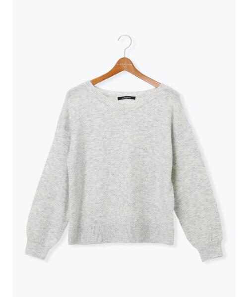 Lugnoncure（ルノンキュール）の「もちもちメランジVネックニット（ニット/セーター・レディース・グレー/チャコールグレー/ブルー/グリーン/ベージュ・F）」の22枚目の写真