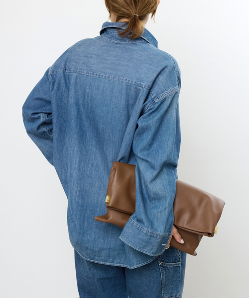 Lee（リー）の「追加 Lee デニムシャツ（シャツ/ブラウス・レディース・ネイビー・FREE）」の6枚目の写真