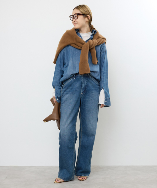 Lee（リー）の「追加 Lee デニムシャツ（シャツ/ブラウス・レディース・ネイビー・FREE）」の10枚目の写真