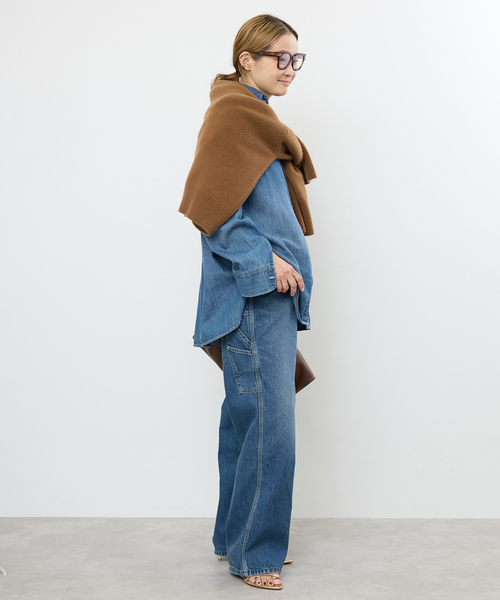 Lee（リー）の「追加 Lee デニムシャツ（シャツ/ブラウス・レディース・ネイビー・FREE）」の13枚目の写真