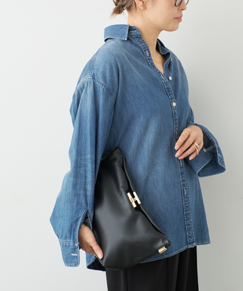 Lee（リー）の「追加 Lee デニムシャツ（シャツ/ブラウス・レディース・ネイビー・FREE）」の15枚目の写真