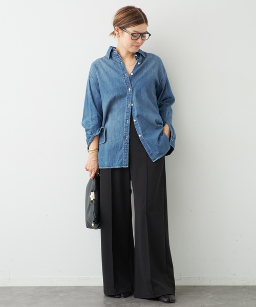 Lee（リー）の「追加 Lee デニムシャツ（シャツ/ブラウス・レディース・ネイビー・FREE）」の17枚目の写真