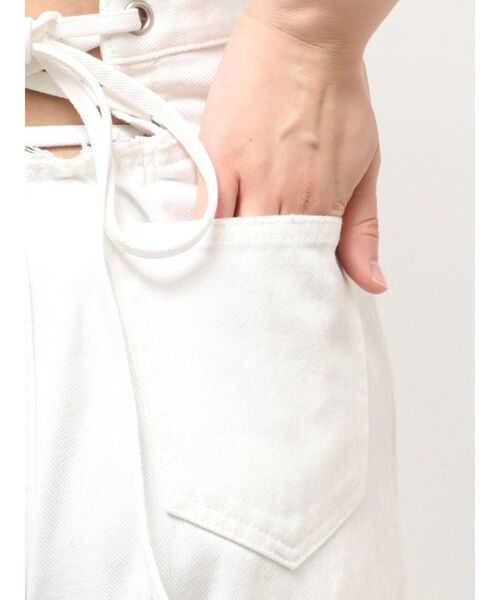 GYDA（ジェイダ）の「ハイウエストBACK LACE UPストレートデニムパンツ（デニムパンツ・レディース・ブルー/オフホワイト/ライトブルー・MEDIUM/SMALL）」の7枚目の写真