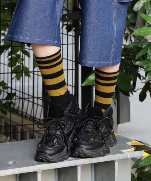 MILKBOY（ミルクボーイ）の「BORDERED ソックス（ソックス/靴下・レディース・B/A/C・FREE）」の3枚目の写真