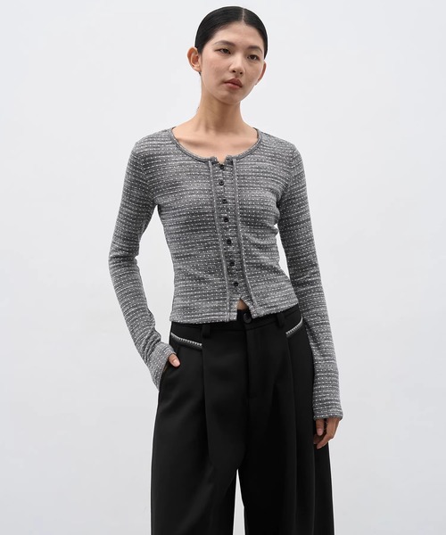 EIGHTHMONTH(エイスマンス)の「フロントボタントップス EM25a164【EIGHTHMONTH】(Tシャツ/カットソー・レディース・グレー/ブラウン・S/M)」の22枚目の写真