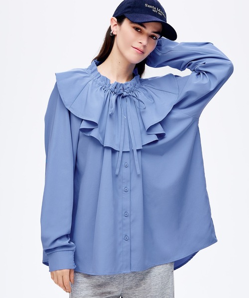 coca（coca）（コカ）の「ビックカラーチュニックブラウス（チュニック・レディース・ホワイト/ブルー・M/L）」の12枚目の写真