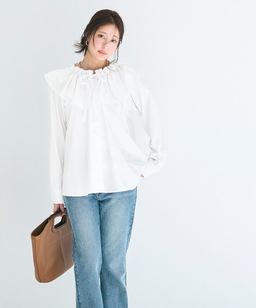 coca（coca）（コカ）の「ビックカラーチュニックブラウス（チュニック・レディース・ホワイト/ブルー・M/L）」の15枚目の写真