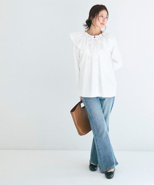 coca（coca）（コカ）の「ビックカラーチュニックブラウス（チュニック・レディース・ホワイト/ブルー・M/L）」の16枚目の写真